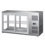 Vetrina Refrigerata da banco snack Modello G-HAV131 Vetro dritto e portine scorrevoli da entrambi i lati