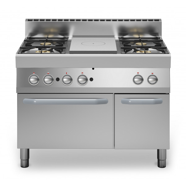 Cucina tuttapiastra a gas+4 fuochi MDLR Forno a gas Modello F70110TPPFGFBP