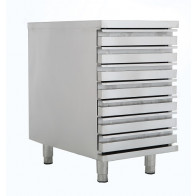 Cassettiera inox AISI 304 Modello CAS7 Ideale per contenitori per impasto pizza