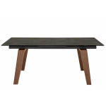 Tavolo da interno TESR Struttura in metallo verniciato, gambe in legno, piano allungabile in vetroceramica spessore 11 mm. Modello 1608-TOP1