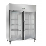 Armadio Frigo Refrigerato tropicalizzato Modello AK1414TNG Porta a vetro temperatura normale acciaio inox