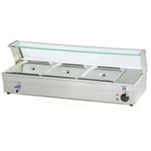 Espositore bagnomaria da banco Modello BM103 Con rubinetto Capacità vasca n. 3 GN 1/2