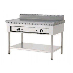 Cuocipiada a gas top PL Modello CP8 Su trespolo Piana al cromo Su gambe in acciaio inox Capacità 8 piadine
