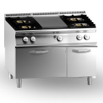 Cucina tuttapiastra + 4 fuochi gas MDLR Modello CL90120TPPCFG2B Forno a gas