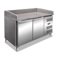 Banco pizza refrigerato EKF in acciaio inox AISI 201 Modello PZ2600TN Ventilato 2 porte refrigerate