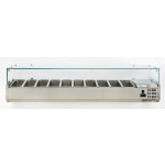 Vetrina refrigerata per pizza in acciaio INOX AISI 201 ForCold Modello VRX2000-330-FC 10 x GN1/4