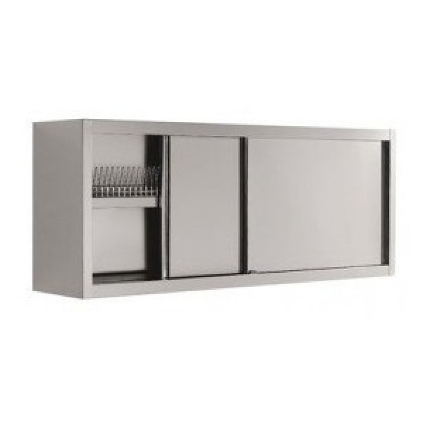 Armadio Pensile con scorrevoli con scolapiatti acciaio inox AISI 304 Modello PA1RS1046