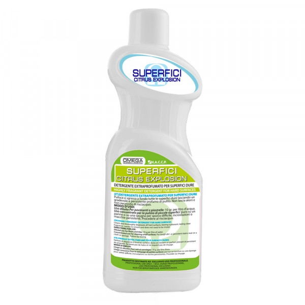 Detergente Sgrassante extraprofumato per superfici dure CITRUS-EXPLOSION Cartone con 12 detergenti da 1 lt Modello OSCE-12