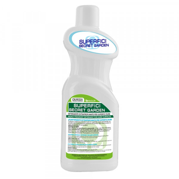 Detergente Sgrassante extraprofumato per superfici dure Secret Garden Cartone con 12 sgrassatori da 1 LT Modello OSSG-12
