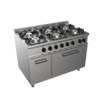 Cucina a gas 6 Fuochi CI Modello RisCu057 con Forno elettrico statico cm L 54,5 x P 53 x 35 H Vano neutro con porta Potenza Gas 27 kW