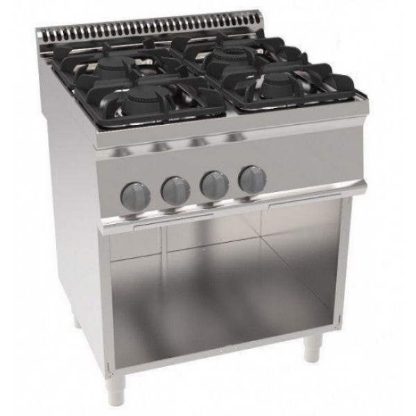 Cucina a gas 4 fuochi su vano aperto TX Potenza 19.5 kW Modello PC70G7A