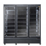 Armadio frigo refrigerato Modello RFG1900B con 3 porte a vetro NERO