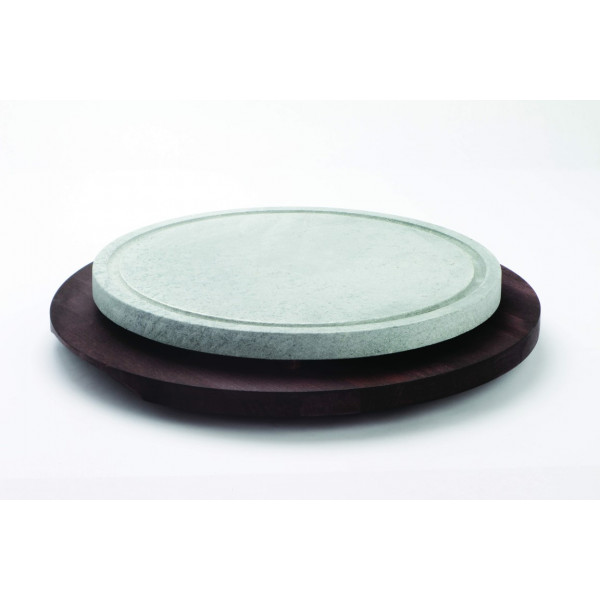 Pietra ollare rotonda con base di faggio Ø30 mm Modello POR30B