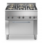 Cucina a gas 5 fuochi MDLR Forno elettrico ventilato GN1/1 Modello F6090CFGE