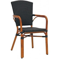 Sedia da esterno TESR Struttura in alluminio verniciato bambu, rivestimento in filo di polietilene Modello 719-MCR139