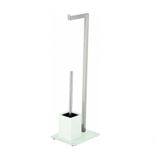 Piantana multifunzione cromata con base bianca STK Venduto in lotti da 4 pezzi Modello SP1407430/B