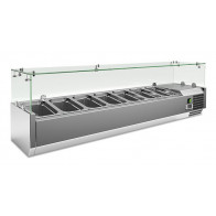 Vetrina refrigerata per pizza EKF in acciaio INOX AISI 201 Modello VRX1500330FG