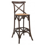 Sgabello da interno TESR Struttura in legno Seduta in rattan Modello 1321-HT37