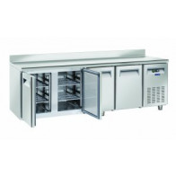 Tavolo Refrigerato Ventilato TROPICALIZZATO con Porte autochidenti Modello QR4200SG con alzatina