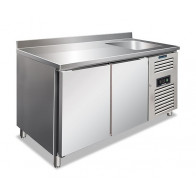 Tavolo frigo ventilato con lavello e alzatina Modello CLV2200TN Due porte