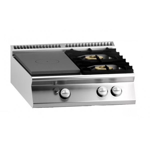 Cucina tuttapiastra + 2 fuochi gas MDLR Modello CL9080TPPCGBT