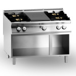 Cucina tuttapiastra + 4 fuochi gas MDLR Vano aperto Modello CL90120TPPCG2B