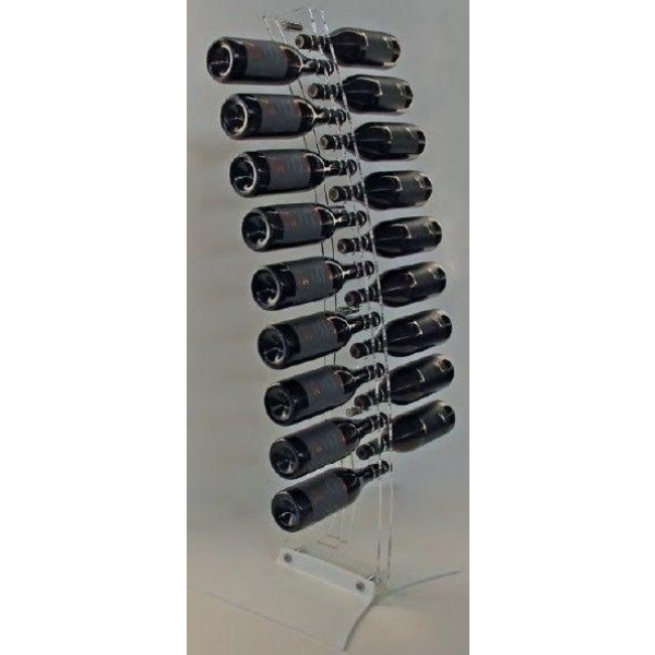 STAUBER Espositore Da Tavolo Per Vino In Acrilico Trasparente – Porta 4 Bottiglie, Capacità 4,5 Kg