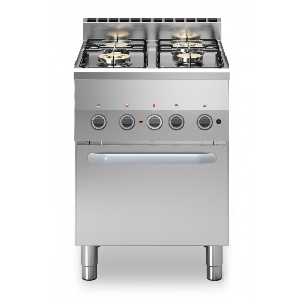 Cucina a gas 4 fuochi MDLR Modello F6060CFGE Con forno elettrico GN 2/3