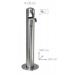 Posacenere a colonna MDL in acciaio inox satinato con maniglia Da esterno Modello 108009