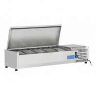 Vetrina refrigerata porta bacinelle Modello VRX12/33SS - 5 x GN1/4 in acciaio INOX