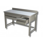 Tavolo da lavoro Acciaio Inox Con alzatina con 4 cassetti con telaio/cornice Modello GSR4C206A
