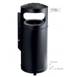 Portacenere Gettacarte MDL Secchio interno zincato Colore nero Modello 776001