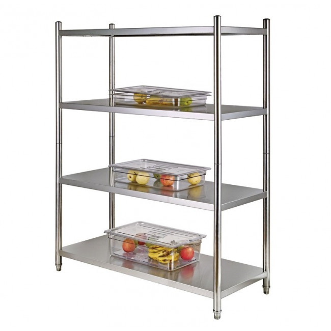 Scaffale In Acciaio Inox Shelfr A 4 Ripiani - 61x36x113 Cm, Portata 60 Kg, Per Cucina, Bagno O Esterno