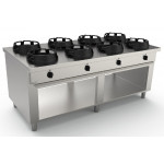 Cucina wok CI N.8 fuochi Potenza bruciatori a scelta Modello RisCu081