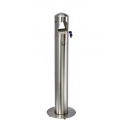Posacenere a colonna MDL in acciaio inox satinato con maniglia Da esterno Modello 108009