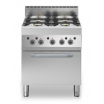 Cucina a gas 4 fuochi MDLR Modello F6570CFGB Forno a gas con porta in acciaio