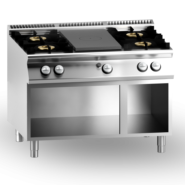 Cucina tuttapiastra gas+4 fuochi MDLR Vano aperto Modello CL70120TPPCG2B