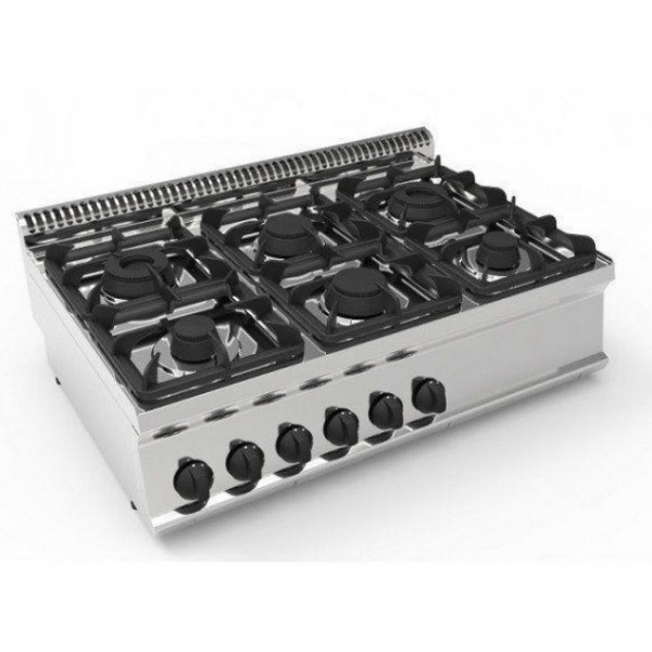 Cucina a Gas 6 fuochi da banco TX Modello PC105G7 Potenza 30 kW