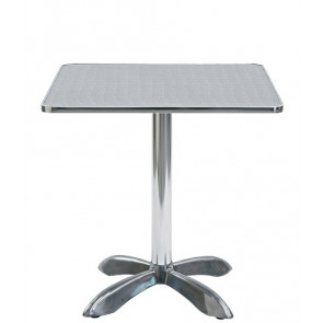 Tavolo da esterno TESR con base in alluminio, piano in acciaio inox Modello 094-MTA007B