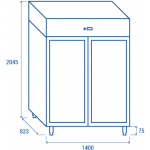 Armadio Frigo Refrigerato con porta a vetro e corpo acciaio inox Modello QRG12