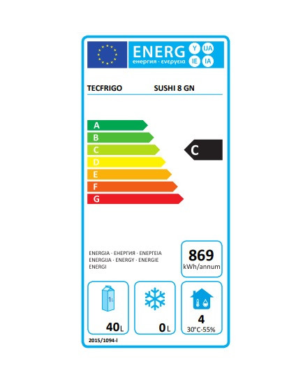 Espositore Da Banco refrigerato Modello SUSHI8GNSS per Sushi Vetri separati Contiene bacinelle GN1/3