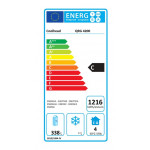 Tavolo Refrigerato GN1/1 in acciaio inox con porta a vetro Modello QRG4200 Refrigerazione ventilata 4 Porte autochiudenti a vetro con alzatina
