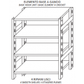 Scaffale inox a ganci IXP 4 ripiani lisci spessore  8/10 Lunghezza cm 70 Profondità cm 50 Altezza cm 180 Elemento base Completi di ganci e piedini plastica Bordi antitaglio Finitura lucida Modello 18G4697050B