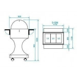 Carrello refrigerato in legno Modello CLR2788BT con cupola in plexiglas