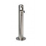 Posacenere a colonna MDL in acciaio inox satinato con maniglia Da esterno Modello 108009