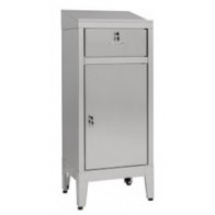 Armadio scrivimpiedi in acciaio inox IXP con piedini n. 1 anta a battente e cassetto Modello 69901430C