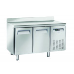 Tavolo Refrigerato TROPICALIZZATO GN1/1 in acciaio inox Refrigerazione ventilata 2 Porte in acciaio inox Modello QN2200 con alzatina