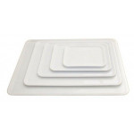 Vassoio espositivo in SAN Dimensioni mm. L 350 x P 240 x 12 h Colori disponibili: Bianco-Nero Modello VIS35