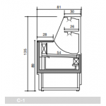 Banco alimentare Refrigerato ideale pasticceria fresca, salumi, latticini e gastronomia fredda Zoin Modello Orleans OC200PSSG Vetro temperato Fisso Refrigerazione Statica con cella con gruppo incorporato