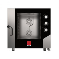 Forno elettrico ventilato a convezione con vapore per gastronomia, panetteria e pasticceria Modello MKF621S Capacità N° 6 teglie GN 2/1 Potenza Kw 18,4
